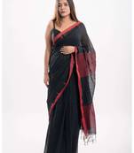 Cotton handloom black jamdani saree