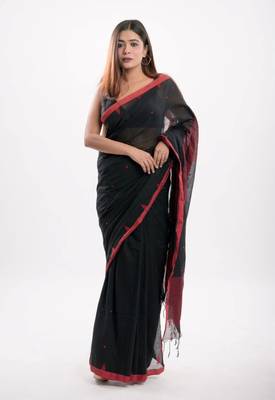 Cotton handloom black jamdani saree 2