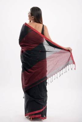 Cotton handloom black jamdani saree 5