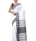 Cotton handloom white tangail saree