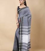 Cotton handloom grey tangail saree