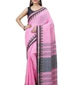 Cotton handloom pink tangail saree