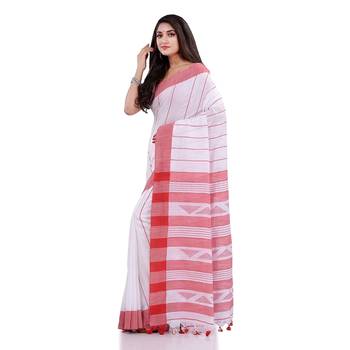 Handloom white cotton saree 2