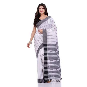 Handloom white cotton saree 2