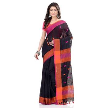Handloom black cotton saree 1