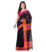 Handloom black cotton saree