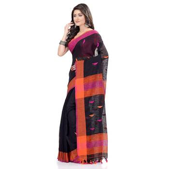 Handloom black cotton saree 2