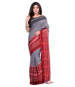 Handloom grey cotton begampuri saree