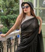 Handloom black cotton saree