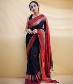 Handloom black cotton saree