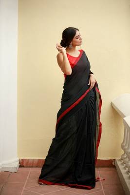 Handloom black cotton saree 2