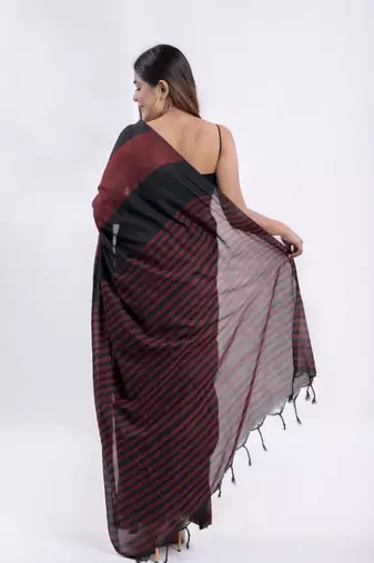 Handspun cotton multi handloom saree
