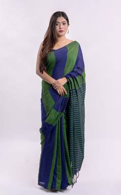 Handspun cotton multi handloom saree 1