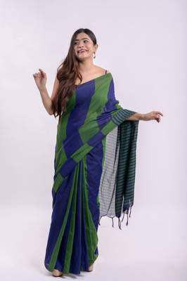 Handspun cotton multi handloom saree 3