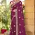 Wine Zari Embroidered Two Tone Art Silk Saree With Matching Blouse Piece