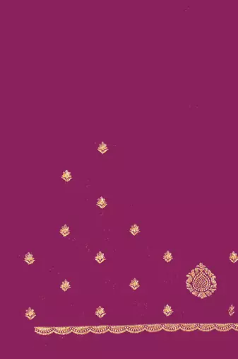 Wine Zari Embroidered Two Tone Art Silk Saree With Matching Blouse Piece