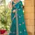 Turquoise Zari Embroidered Two Tone Art Silk Saree With Matching Blouse Piece