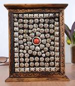 Decorative Silver Flower Studded Key Holder