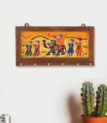 Wooden Rajasthani Art Work 6 Hook Hanging Key Holder/Keychain Holder- Decorative Items 