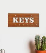 Keys Designer Wooden Key Holder (Brown, 28 cm x 14.5 cm x 0.4 cm)- 6 Hooks