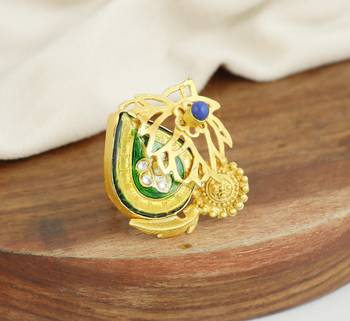 Lapis lazuli meenakari vintage ring adjustable 1