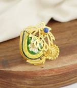 Lapis lazuli meenakari vintage ring adjustable