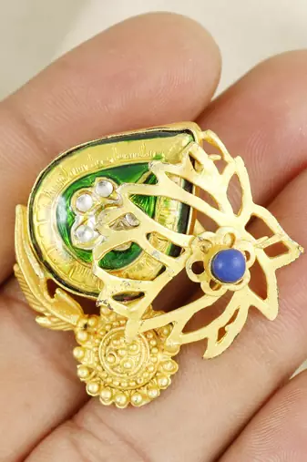 Lapis lazuli meenakari vintage ring adjustable