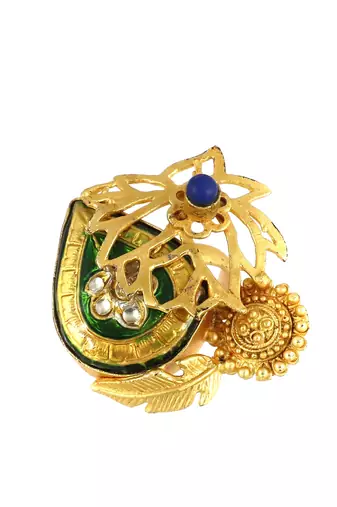 Lapis lazuli meenakari vintage ring adjustable