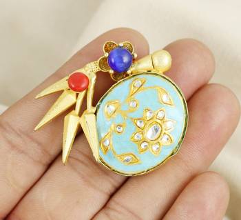 Red coral gold plated brass ring adjustable 1