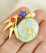 Red coral gold plated brass ring adjustable