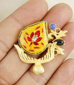 Lapis lazuli gold plated brass ring adjustable