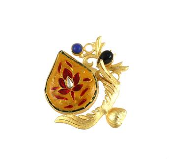 Lapis lazuli gold plated brass ring adjustable 3