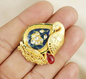 Red onyx gold plated brass ring adjustable 1
