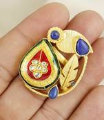 Lapis lazuli gold plated handmade ring adjustable