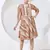 Cream printed cotton dress