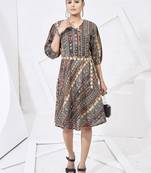 Multicolor print cotton dress