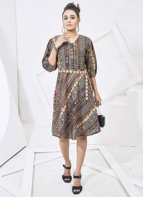 Multicolor print cotton dress 2