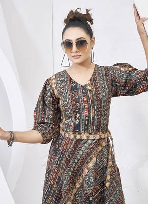 Multicolor print cotton dress 4