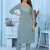 Aqua blue embroidered cotton kurta set