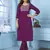 Purple embroidered cotton kurta set