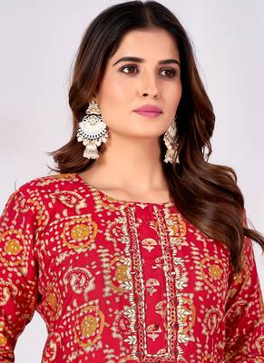 Maroon printed silk kurti  3