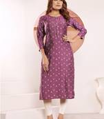 Dark pink printed viscose kurti