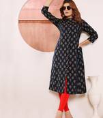 Blue printed viscose kurti