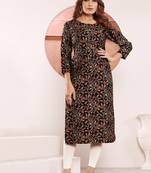Black printed viscose kurti