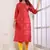 Red printed viscose kurti
