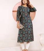 Blue printed viscose kurti