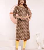Brown printed viscose kurti