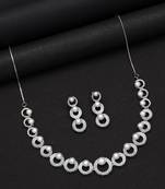 Silver color american diamond necklaces set
