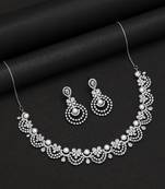 Silver color american diamond necklaces set