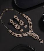 Purple color american diamond necklaces set